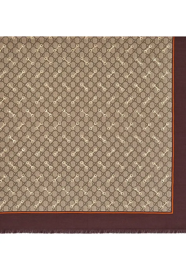 Gucci GG Horsebit sidensjal - Neutral