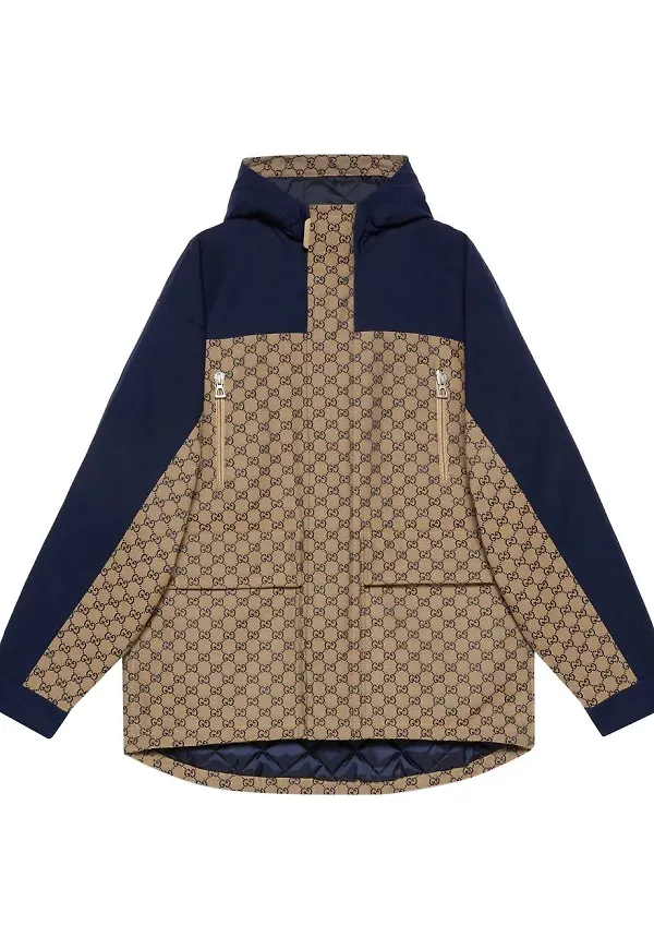 Gucci GG jacka med huva - Brun
