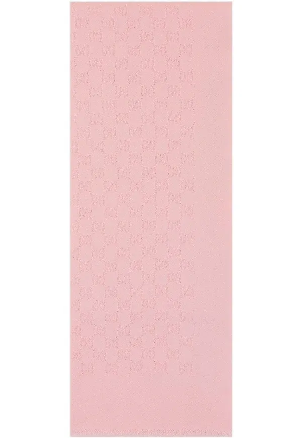 Gucci GG jacquard cashmere scarf - Rosa