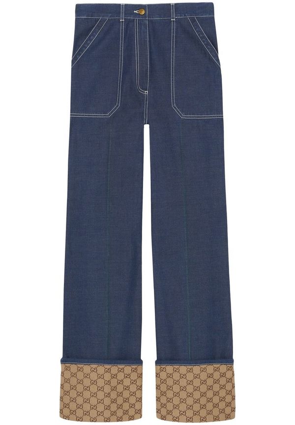 Gucci GG jeans med mudd - Blå