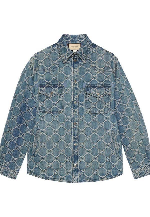 Gucci GG jeansjacka i jacquard - Blå