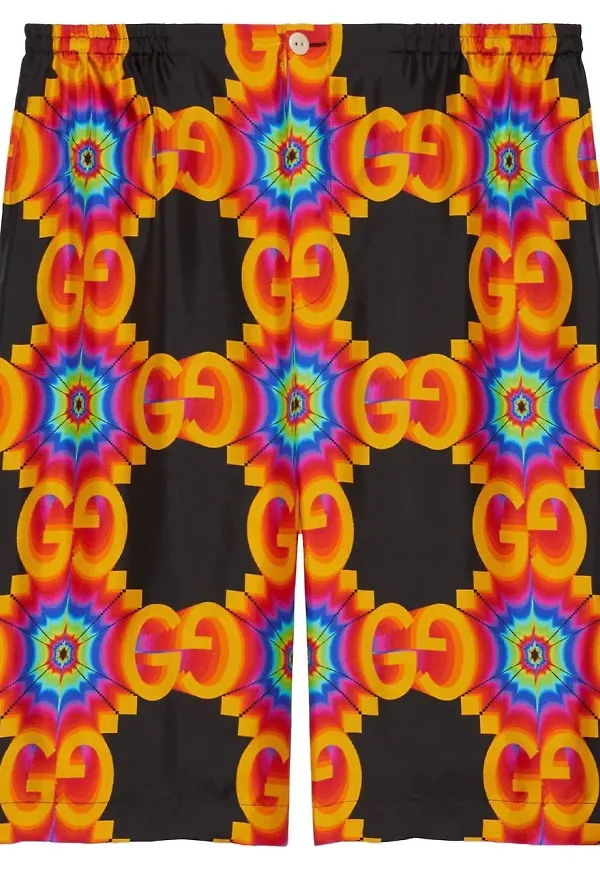 Gucci GG kaleidoskop-knäshorts - Svart