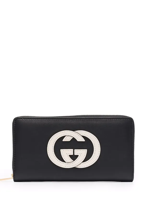Gucci GG läderplånbok med monogram - Svart