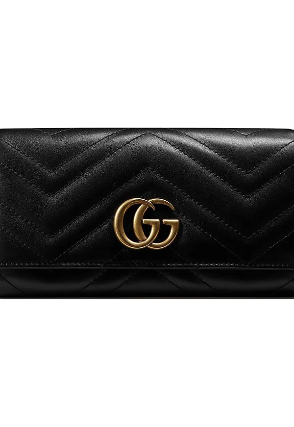Gucci GG Marmont kontinentalplånbok - Svart