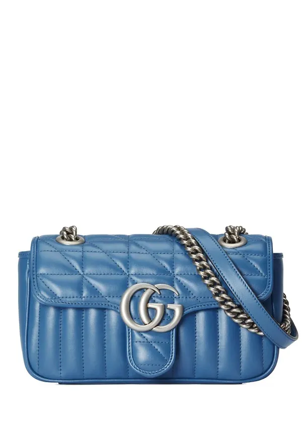 Gucci GG Marmont liten axelväska - Blå