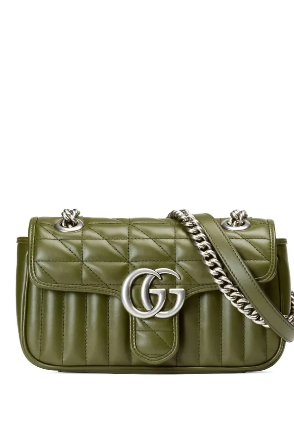 Gucci GG Marmont liten axelväska - Grön