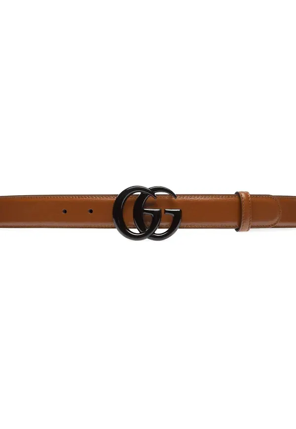 Gucci GG Marmont läderbälte - Brun