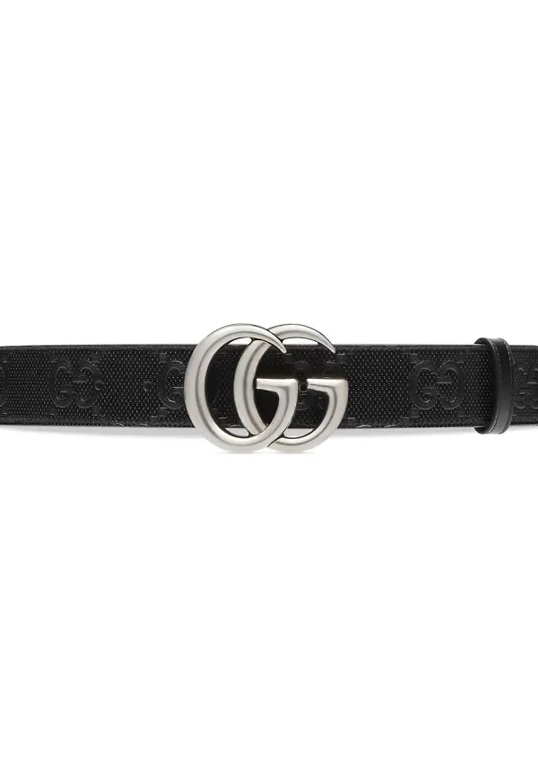 Gucci GG Marmont präglat bälte - Svart