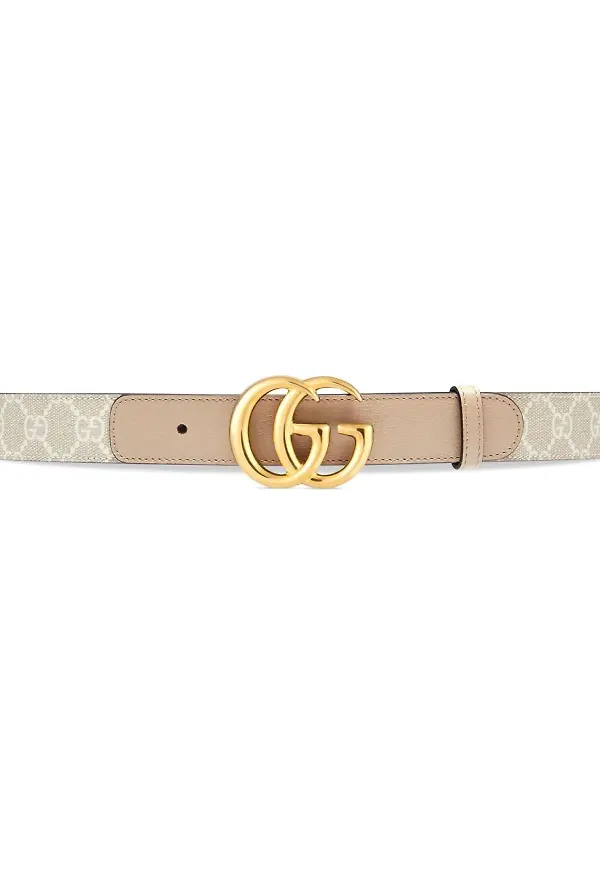 Gucci GG Marmont tunt bälte - Vit