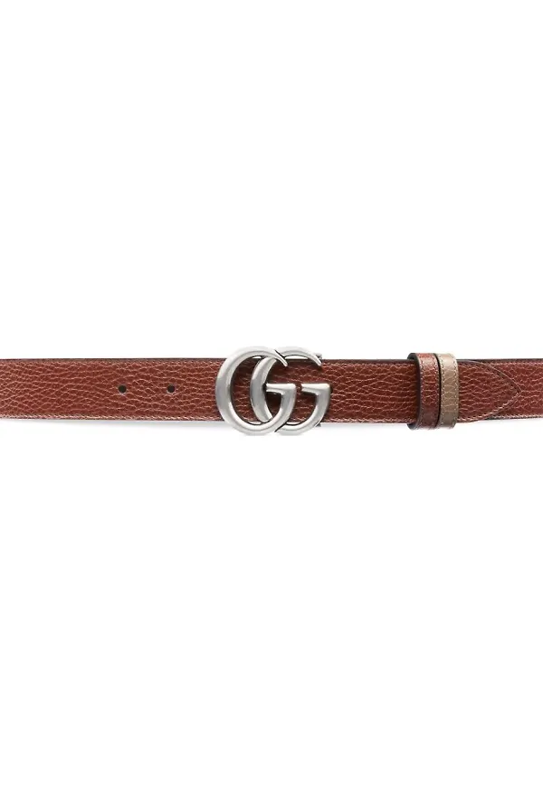 Gucci GG Marmont vändbart bälte - Brun