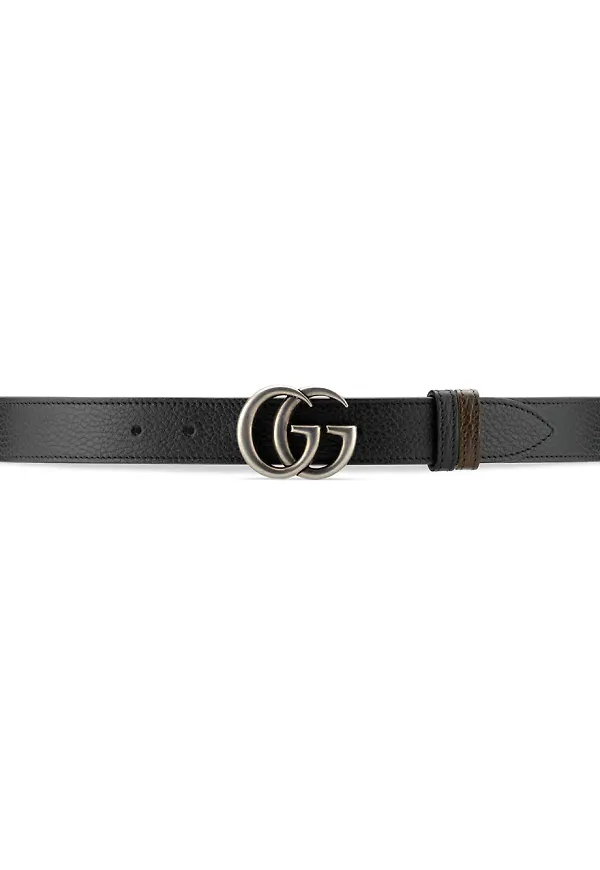Gucci GG Marmont vändbart bälte - Svart