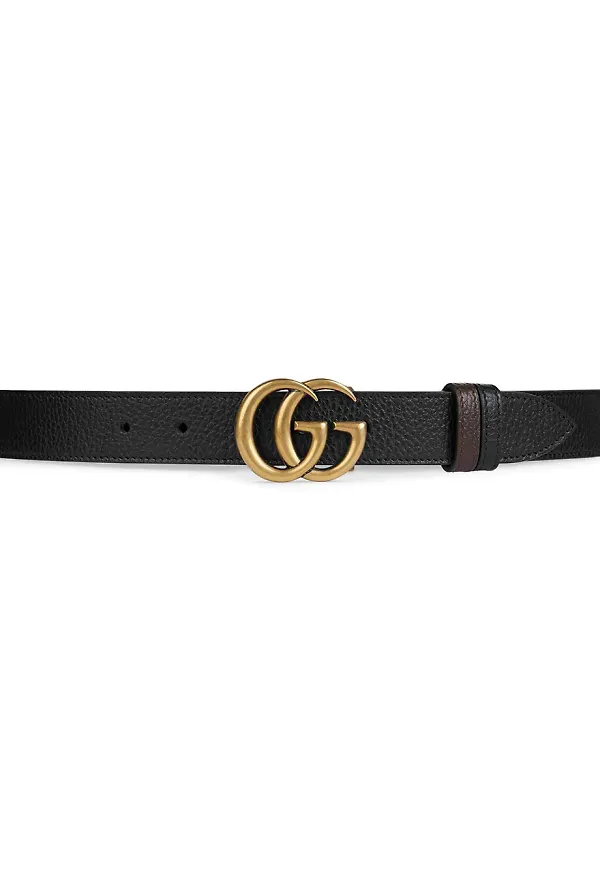 Gucci GG Marmont vändbart bälte - Svart