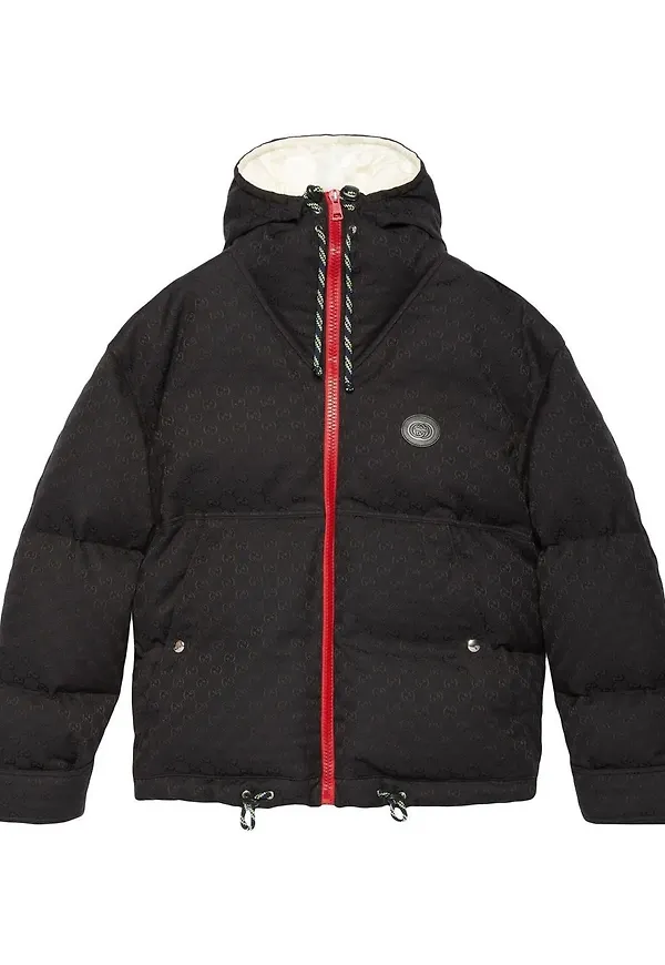 Gucci GG puffjacka i bomullskanvas - Svart