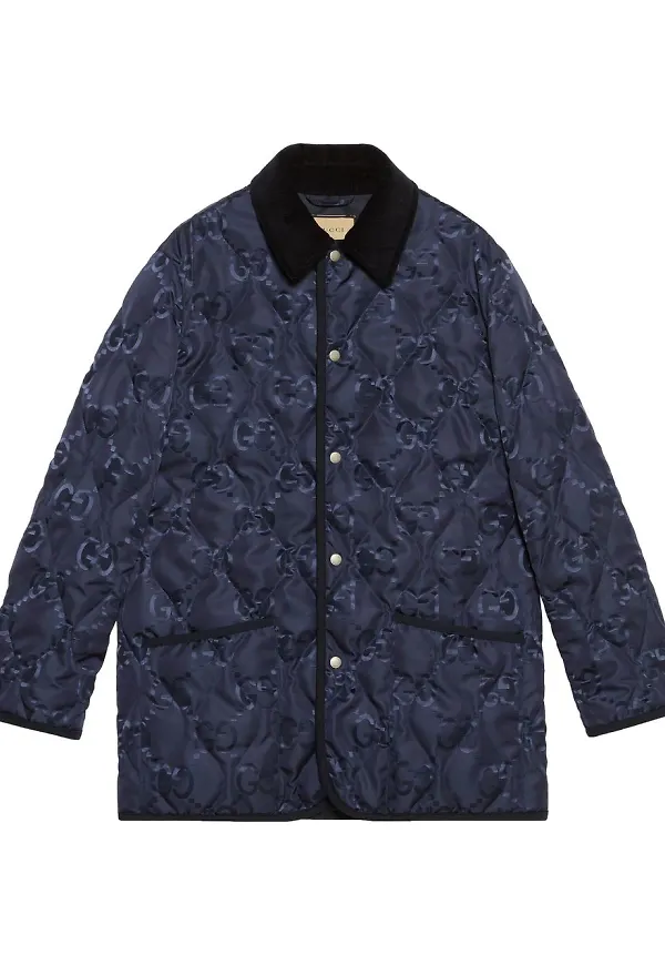 Gucci GG quiltad jumbojacka - Blå