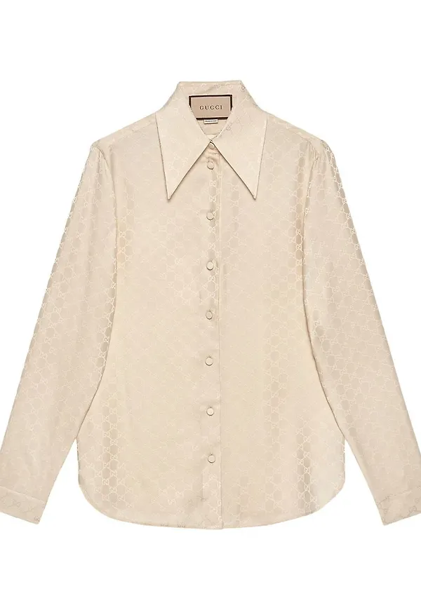 Gucci GG sidenskjorta - Neutral