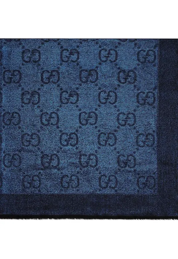 Gucci GG sjal i jacquard - Blå