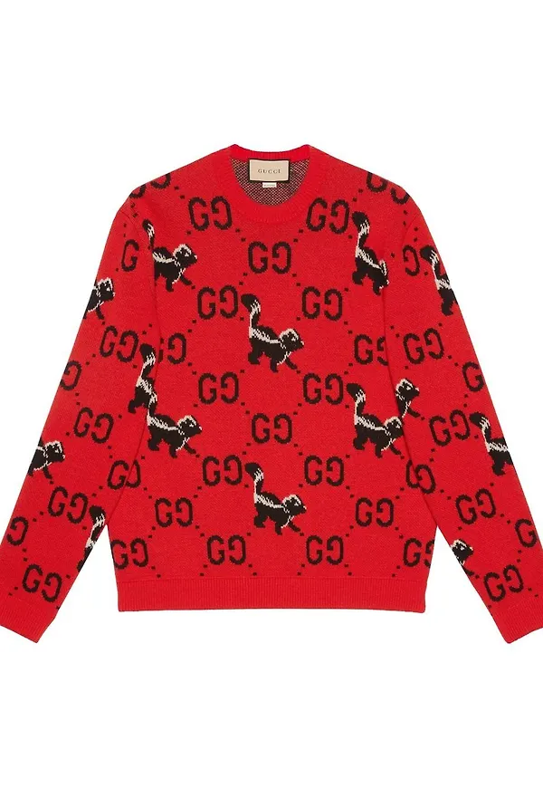 Gucci GG Skun-mönstrad tröja - Röd