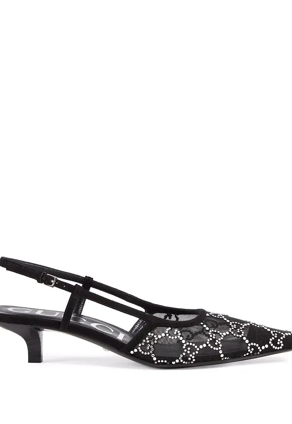 Gucci GG slingback-pumps med meshpanel - Svart