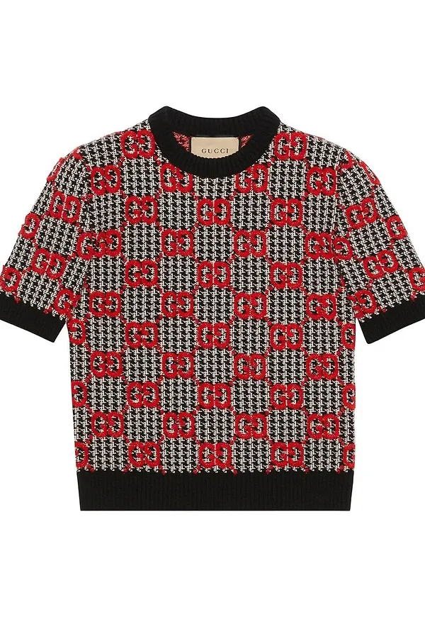 Gucci GG stickad t-shirt - Svart