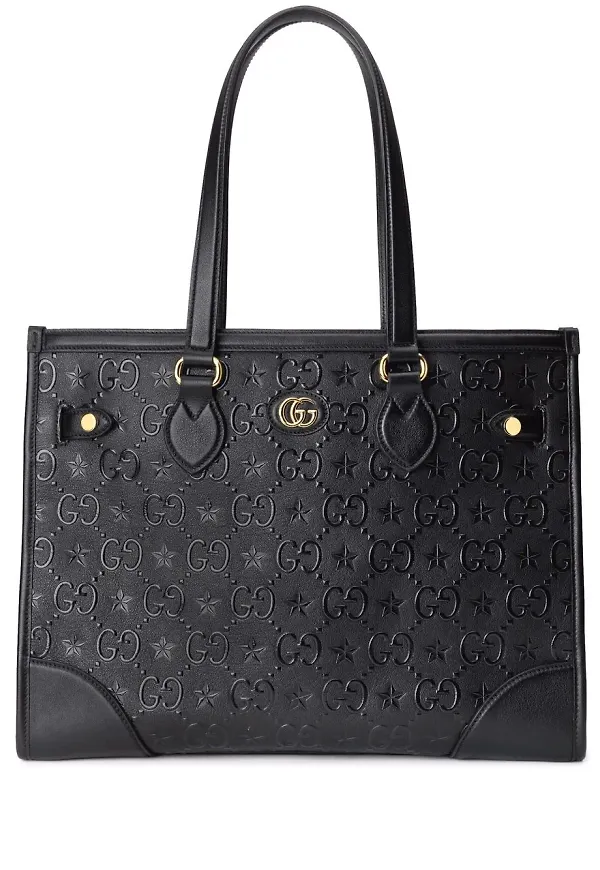 Gucci GG stjärnpräglad totebag - Svart
