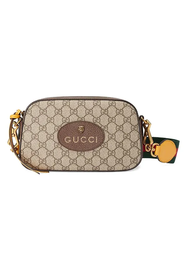 Gucci GG Supreme axelremsväska - Brun