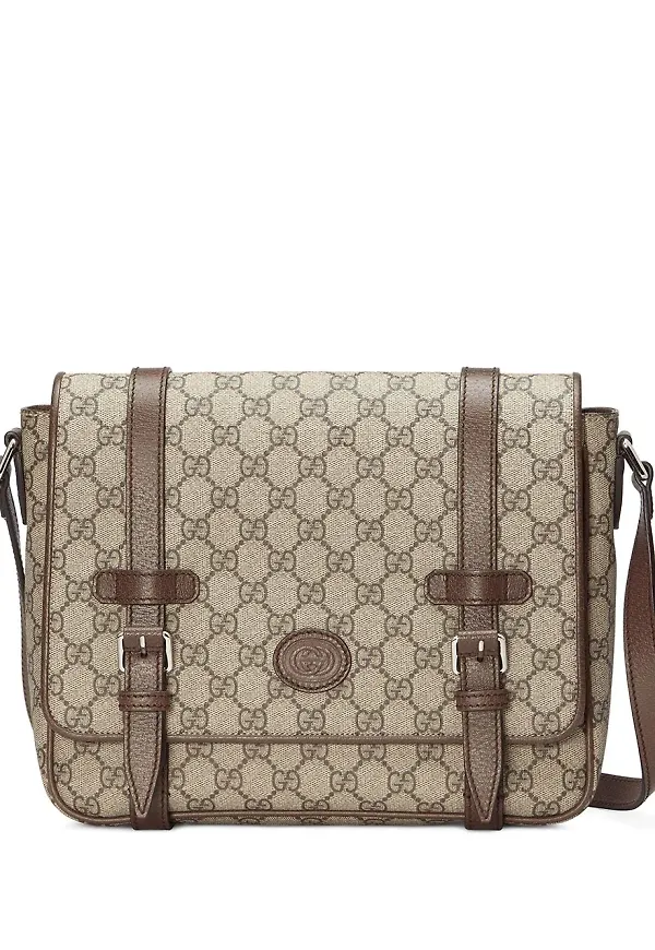Gucci GG Supreme axelremsväska - Brun