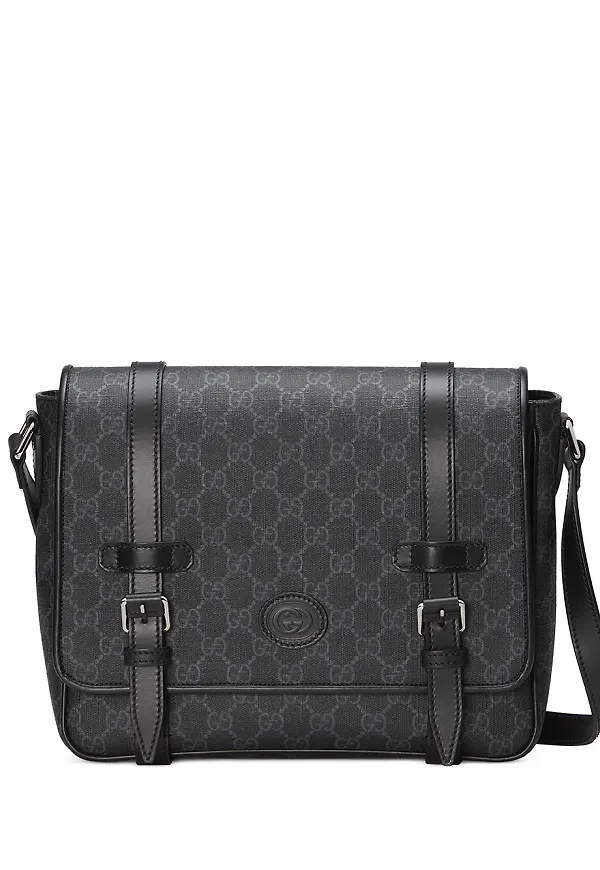 Gucci GG Supreme axelremsväska - Svart