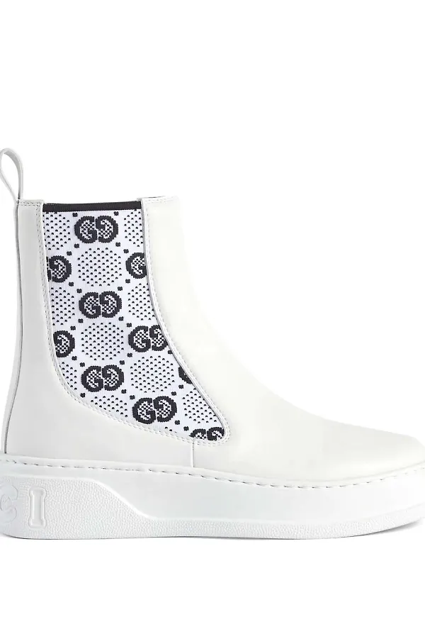 Gucci GG Supreme Chelsea-boots - Vit