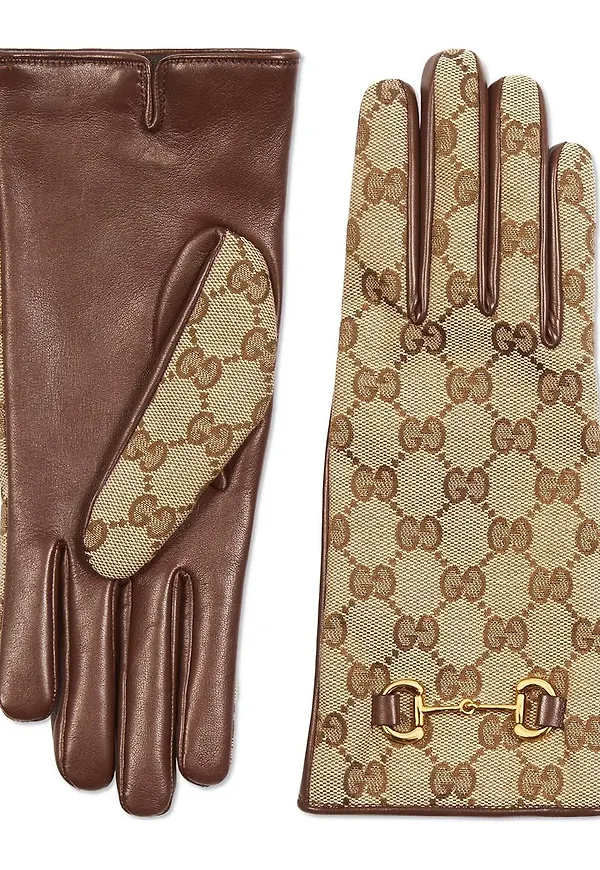 Gucci GG Supreme handskar - Brun