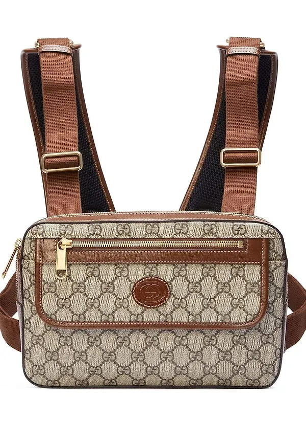 Gucci GG Supreme liten ryggsäck - Brun