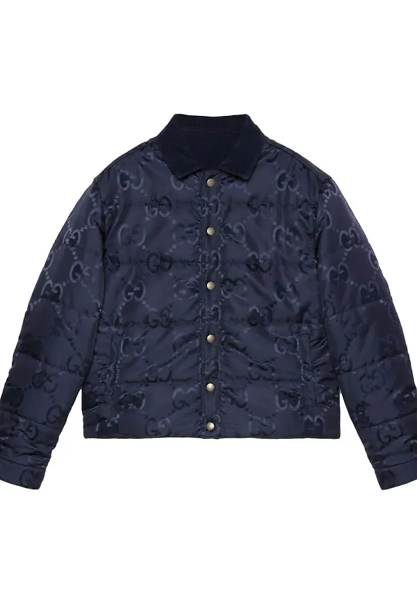 Gucci GG Supreme quiltad jacka - Blå