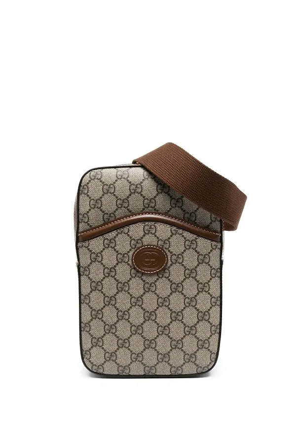 Gucci GG Supreme slingback-väska - Brun