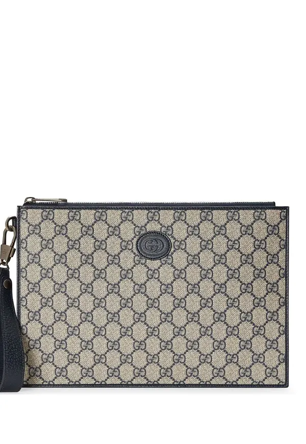 Gucci GG Supreme tygpouch - Blå