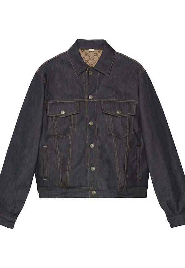Gucci GG Supreme vändbar jeansjacka - Blå