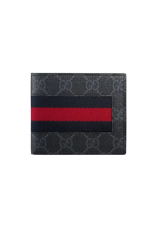Gucci GG Supreme Web plånbok - Svart