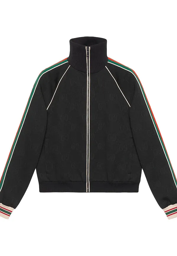 Gucci GG träningsjacka i jacquard - Svart