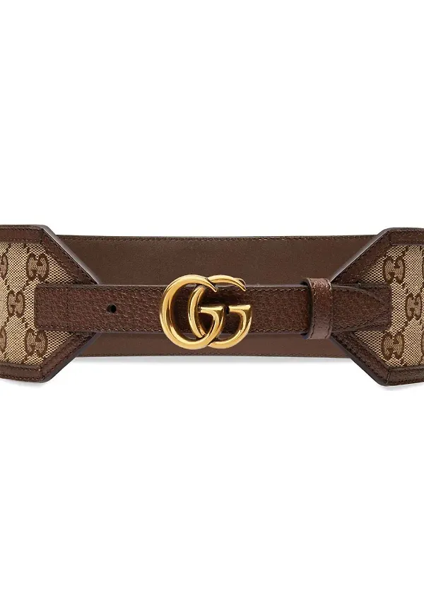 Gucci GG tygskärp med spänne - Brun
