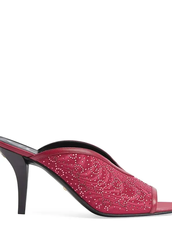 Gucci GG utsmyckade högklackade slip-ons - Röd