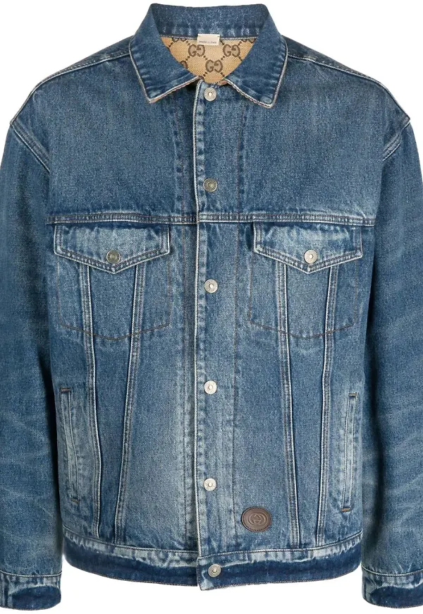 Gucci GG vändbar jeansjacka - Blå