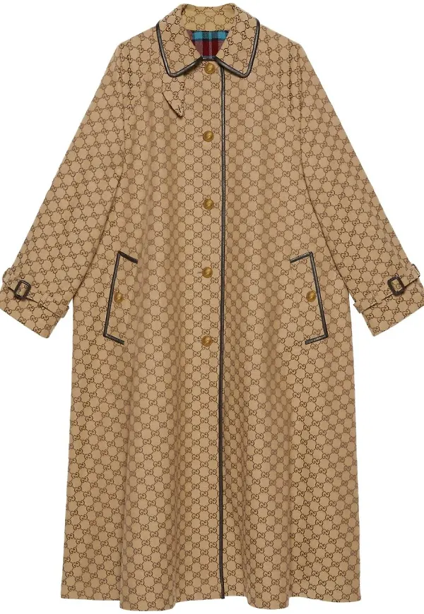 Gucci GG vändbar skotskrutig kappa - Brun