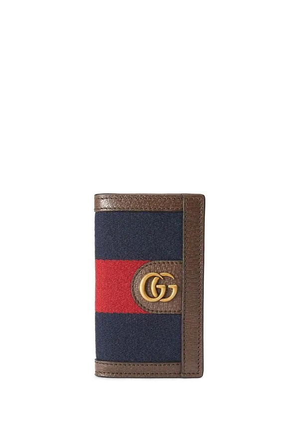 Gucci GG Web läderplånbok - Blå