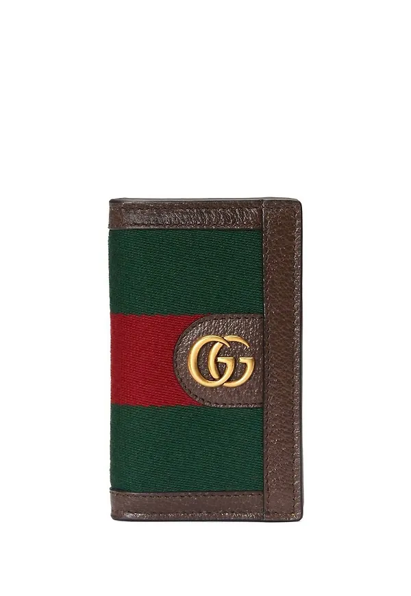 Gucci GG Web läderplånbok - Grön