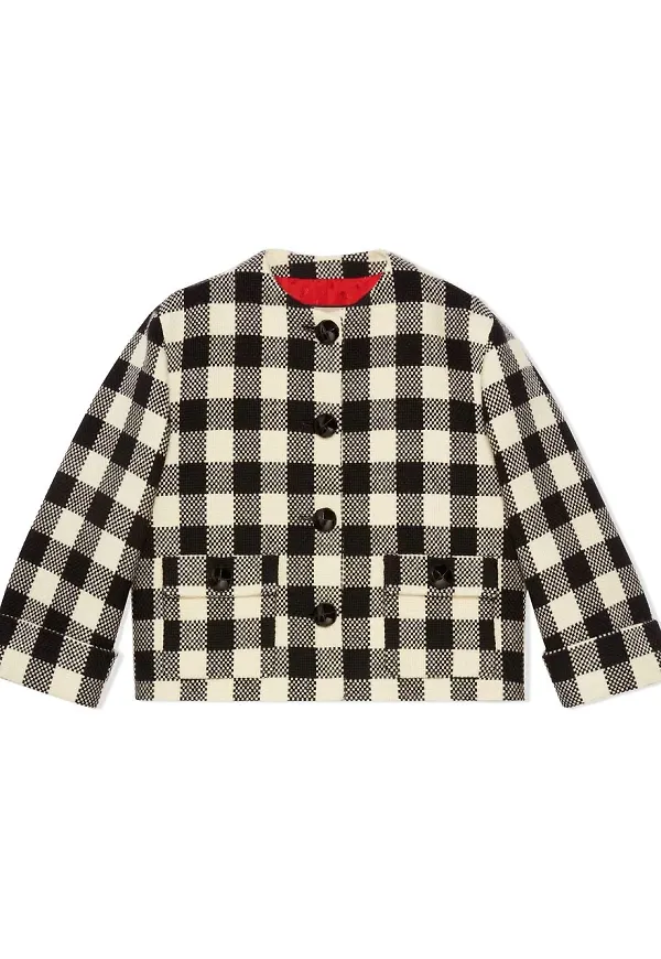 Gucci ginghamrutig jacka - Svart