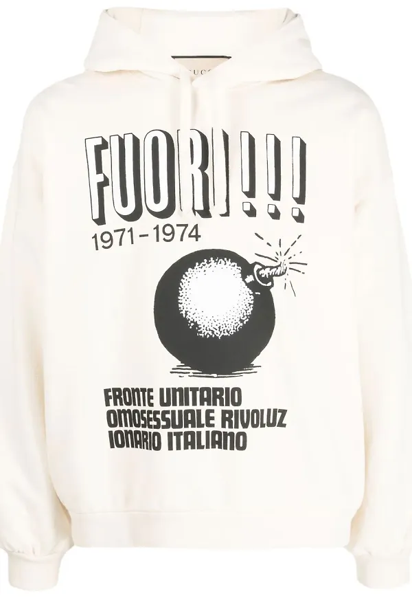 Gucci graphic-print cotton hoodie - Neutral