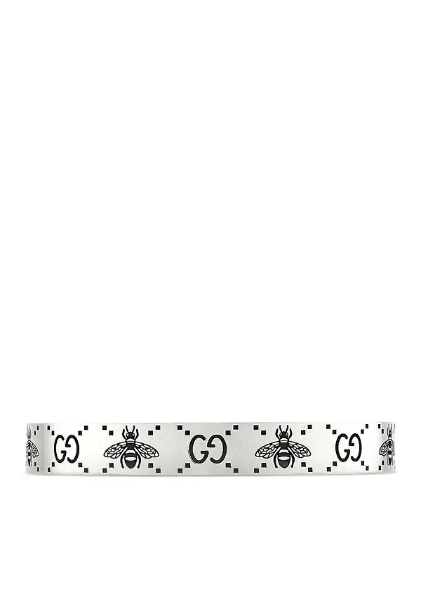 Gucci graverat armband i silver - Silverfärgad