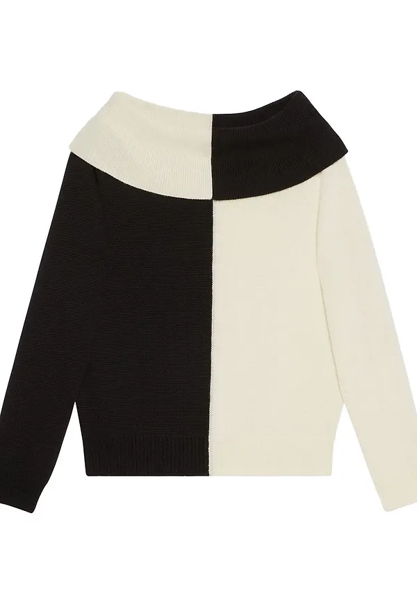 Gucci grovstickad tröja med färgblock - Svart