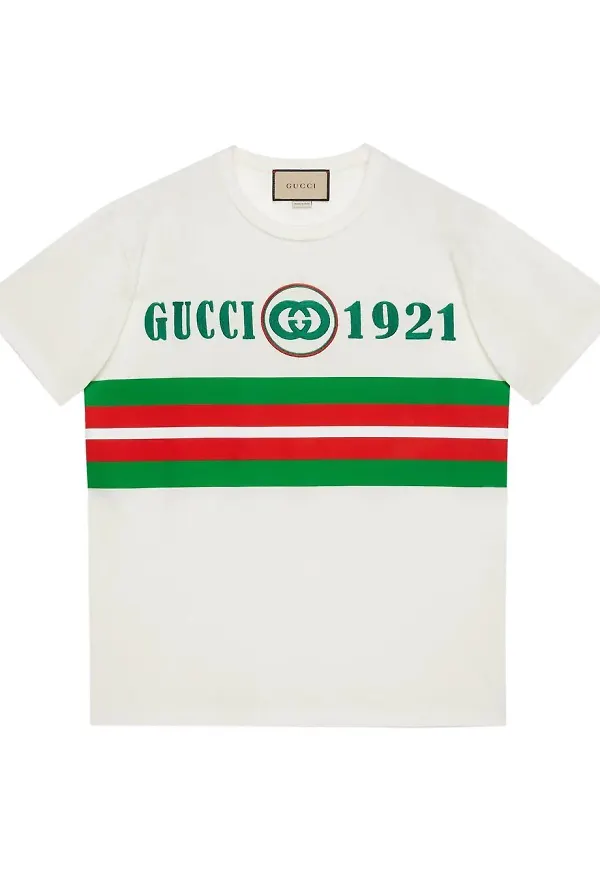 Gucci Gucci 1921 broderad t-shirt - Vit
