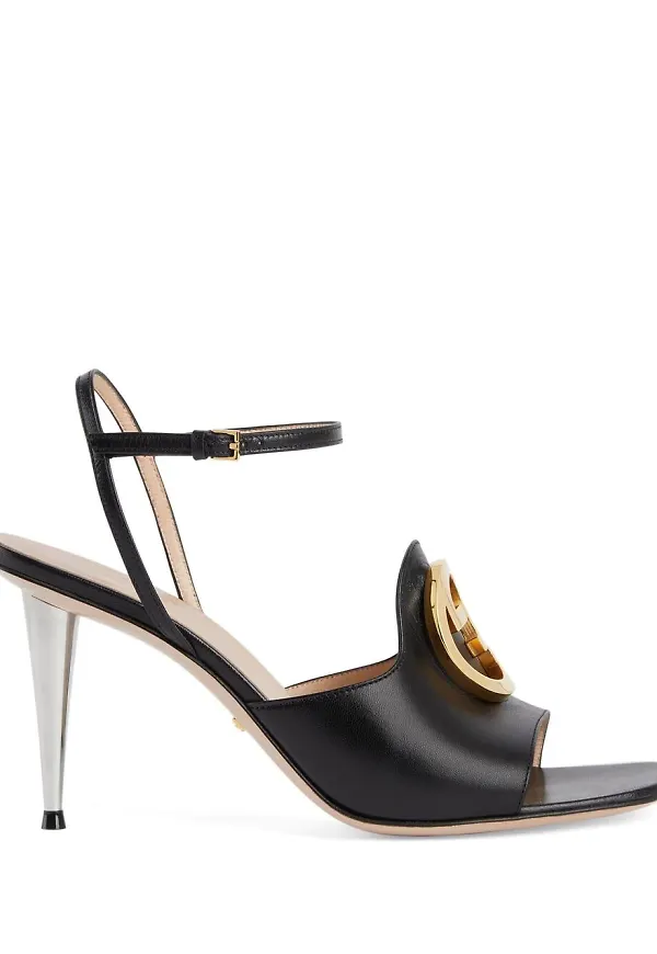 Gucci Gucci Blondie lädersandaler - Svart