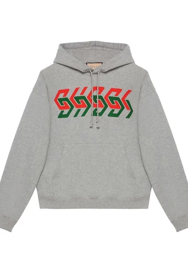 Gucci Gucci hoodie med kedjetryck - Grå