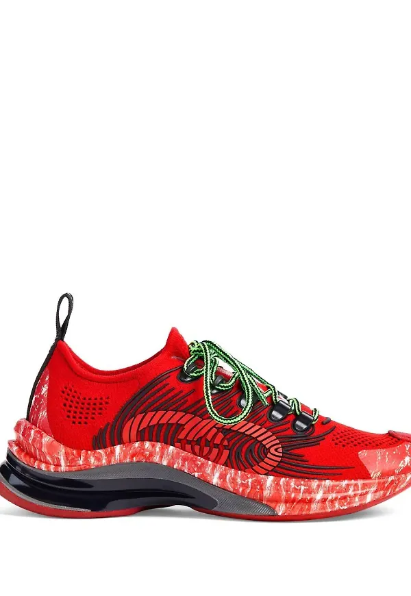 Gucci Gucci Run låga sneakers - Röd